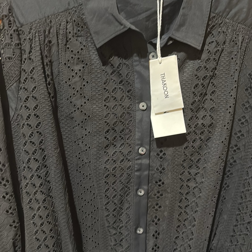 Thakoon eyelet button up tunic dress size 2. NWT - Picture 3 of 6